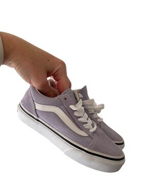 Vans Kids Lavender Old Skool Sneakers with White Stripe Size 12